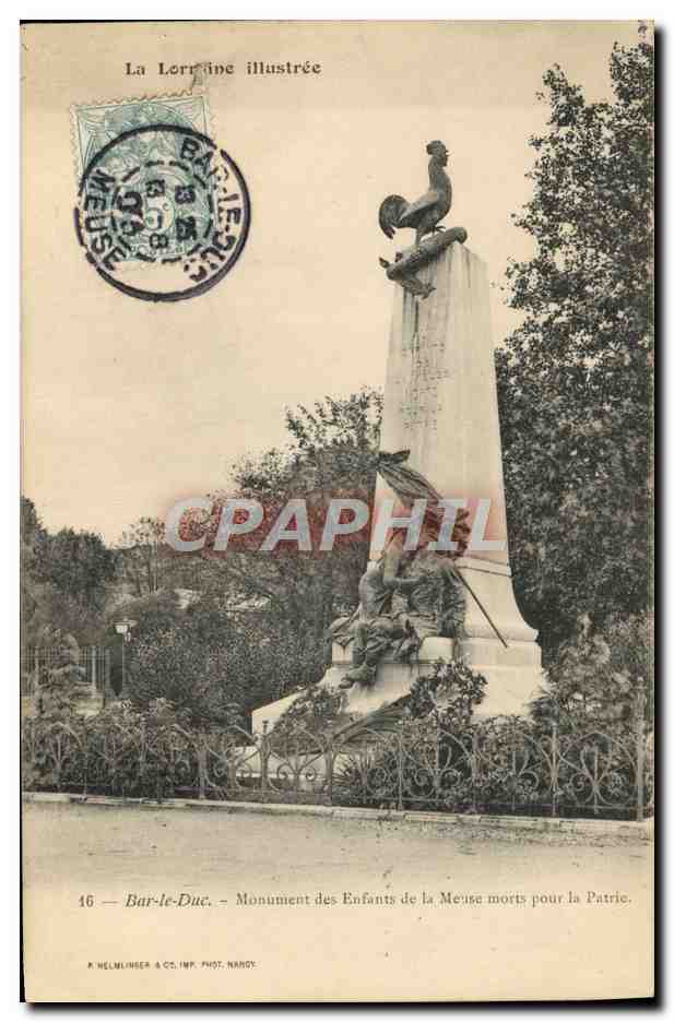Bar-le-Duc — Monument des Enfants de la Meuse morts pour la Patrie — La Lorraine illustrée, n°46