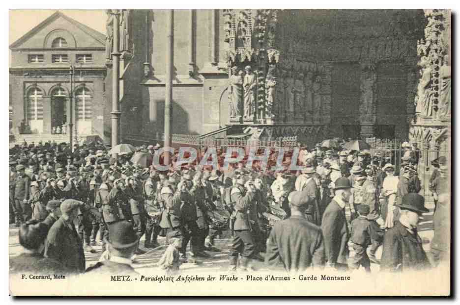 Metz - Paradeplatz Aufziehen der Wache - Place d'Armes - Garde Montante — F. Courard, Metz