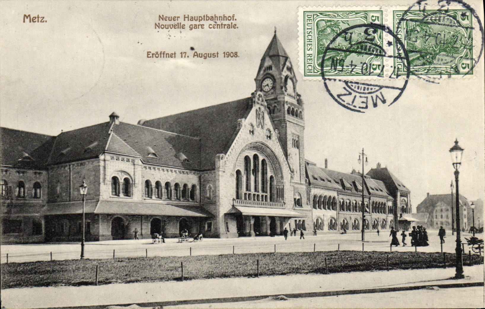 CPA Metz Neuer Hauptbahnhof Nouvelle gare centrale