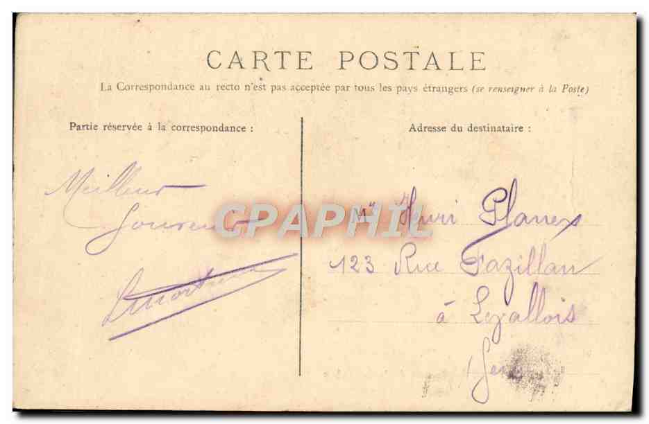 CPA Le Cateau Cascade du Jardin Public — Rückseite