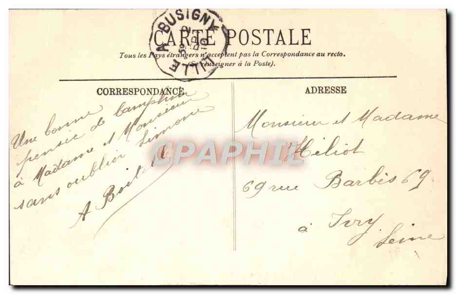 CPA Lille La Rue Faidherbe et la Gare Pharmacie  — Rückseite