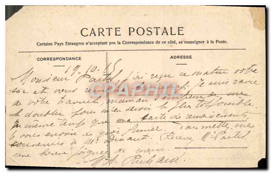 CPA Toulouse Faubourg Saint Cyprien Mayssonnie Aine Pompes — Verso
