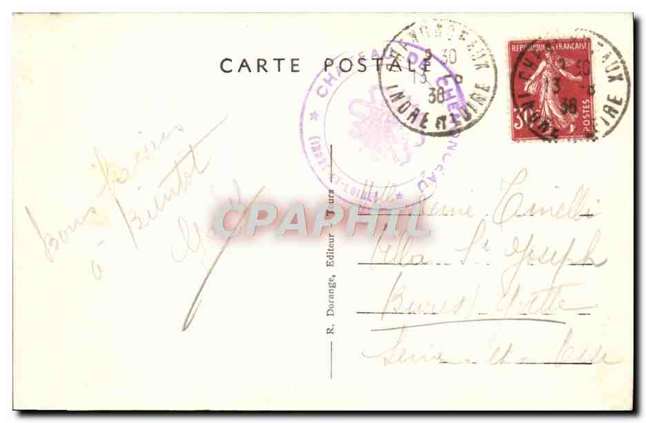CPA Chenonceaux Le Chateau Cote Nord  — Rückseite