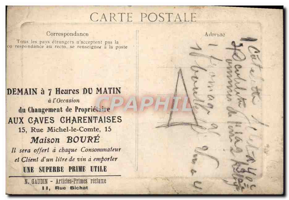 CPA Tours Le Palais de Justice — Rückseite