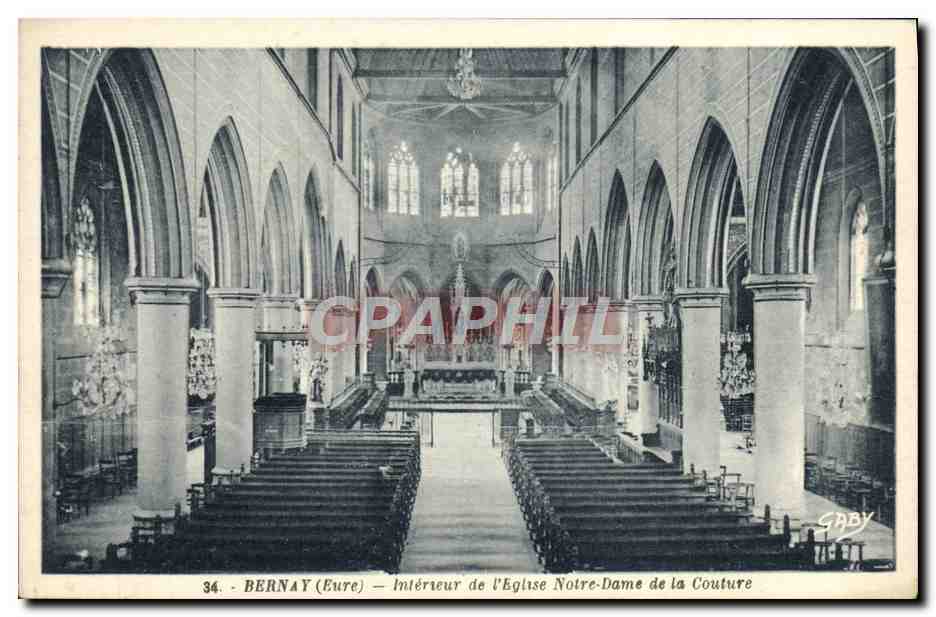 Bernay (Eure) — Innenansicht der Kirche Notre-Dame de la Couture — Verlag Gaby, n°34