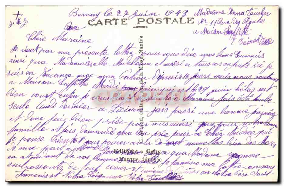 Bernay (Eure) — Innenansicht der Kirche Notre-Dame de la Couture — Verlag Gaby, n°34 — Rückseite