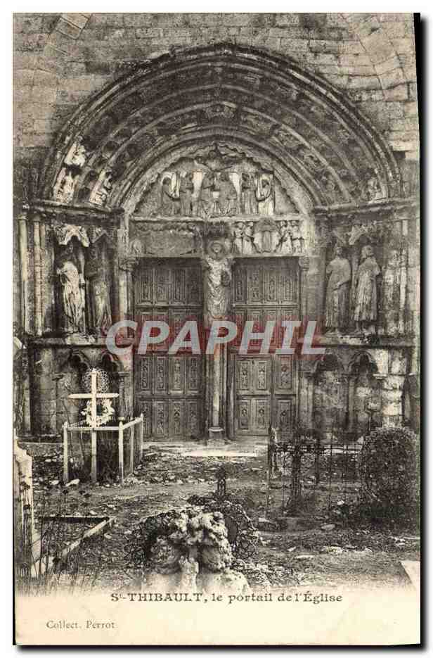CPA St Thibault Le Portail de L'Eglise