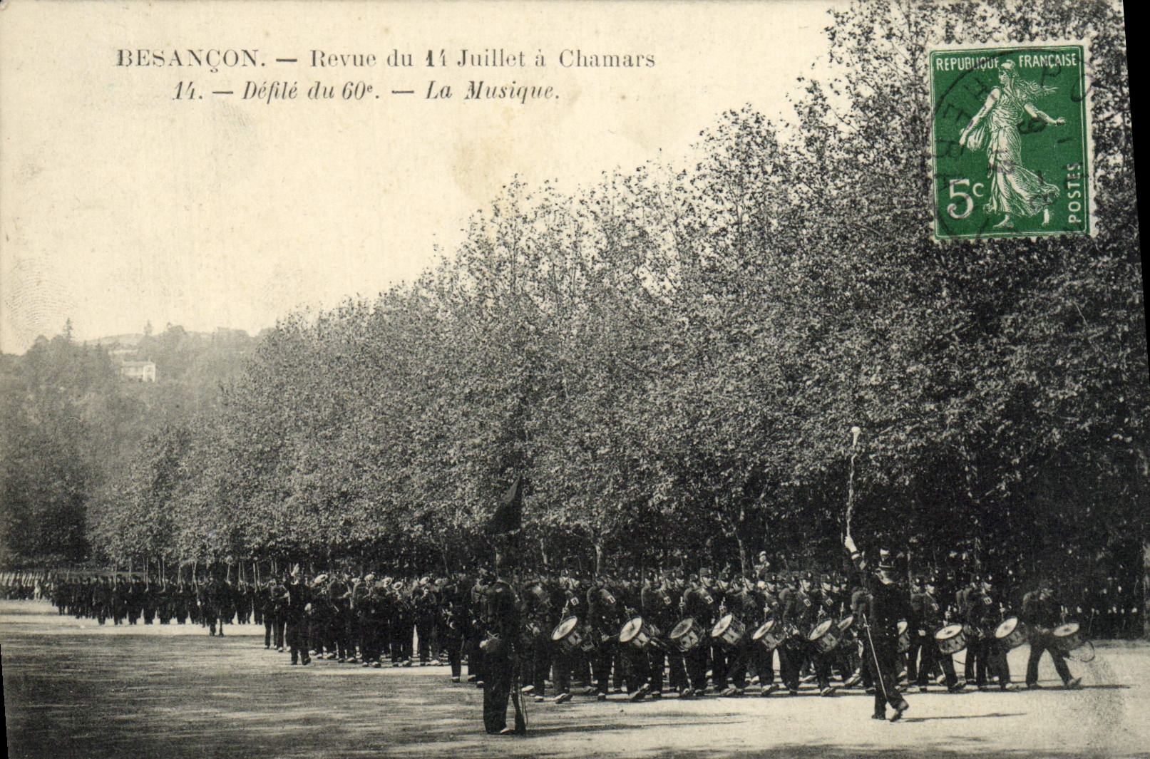 Besançon — Revue du 14 Juillet à Chamars — Défilé du 60e — La Musique