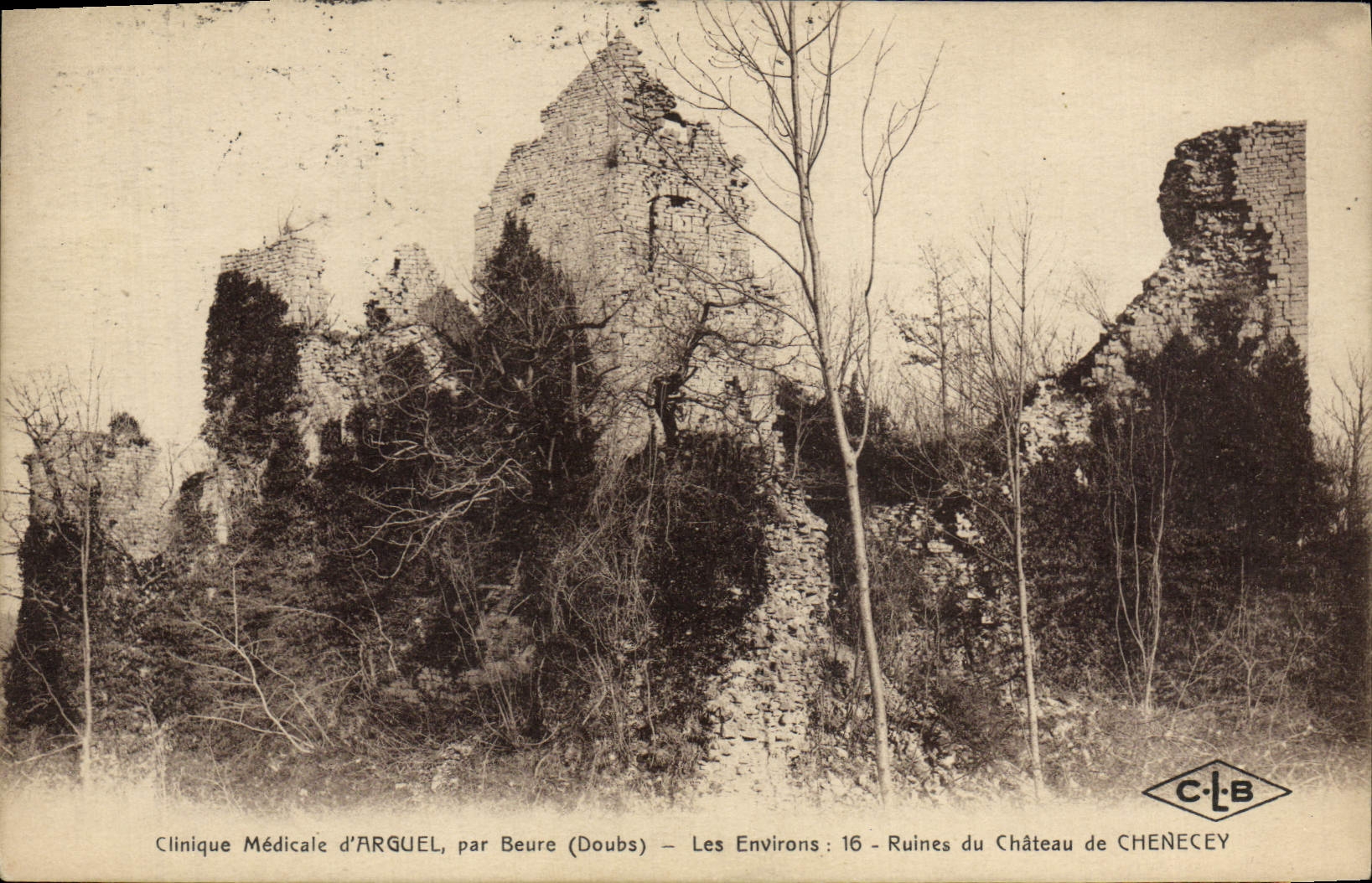 Ruins of the Castle of CHENECEY — The Surroundings: 16 — Medical Clinic of ARGUEL, by Beure (Doubs)