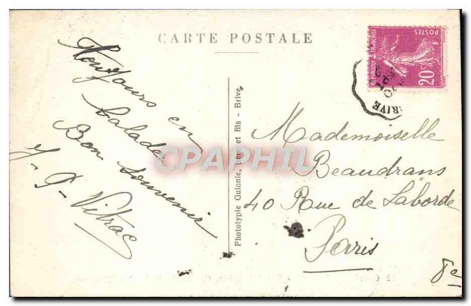 CPA Brive Saint Antoine Grotte de Notre Dame des Misions — Back