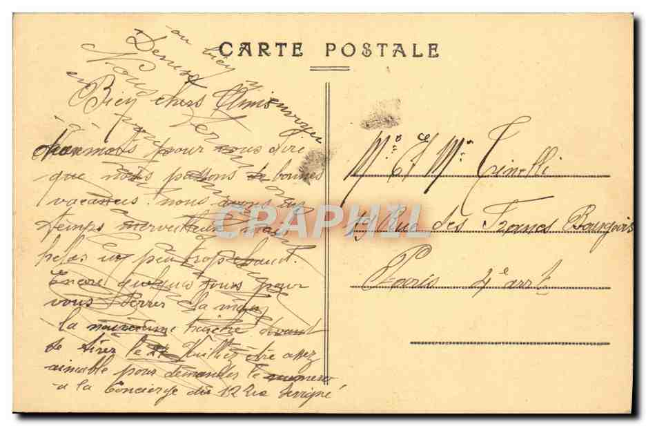 CPA Gorges de la Dordogne Un Raidillon du Chemin de Rive Le roc de l'aigle — Rückseite
