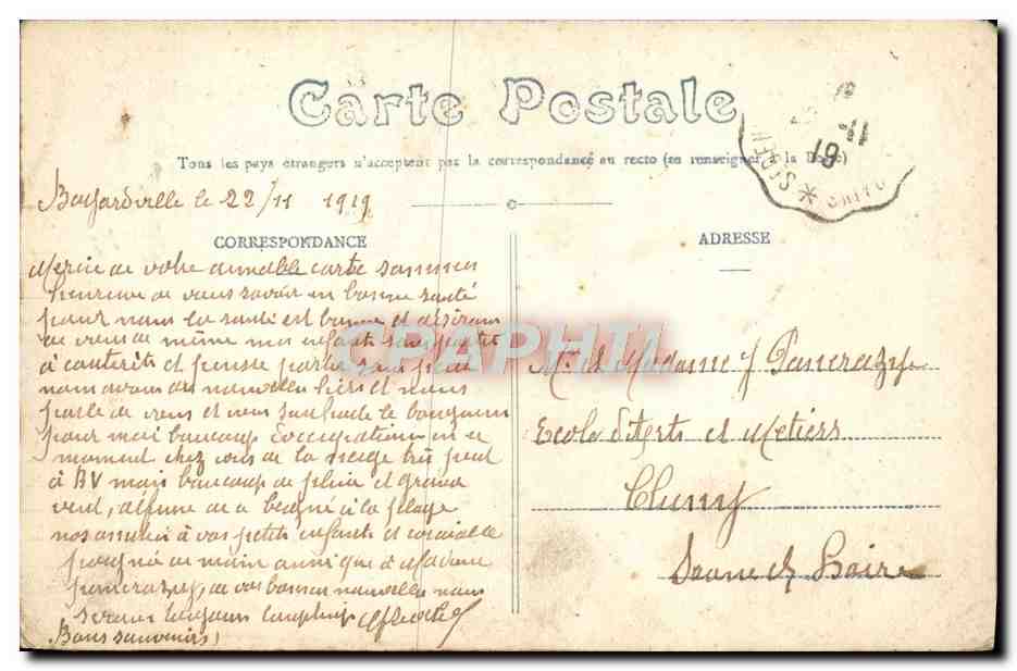 CPA Charente Ille d'Oleron Boyardville La Plage et I'Escadre du Nord en rade des trousses  — Rückseite