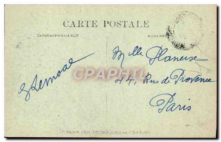 La Cotinière — Un Coin du Port — F. Braun, phot. 34r. 30 — Royan (Charente-Inférieure) — Back