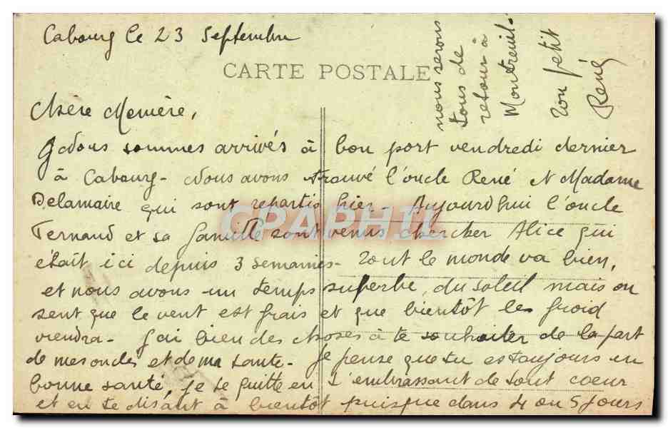 Normannische Frau mit traditioneller Kopfbedeckung — La Normandie pittoresque, Serie 4217 — Verlag nicht sichtbar — Rückseite