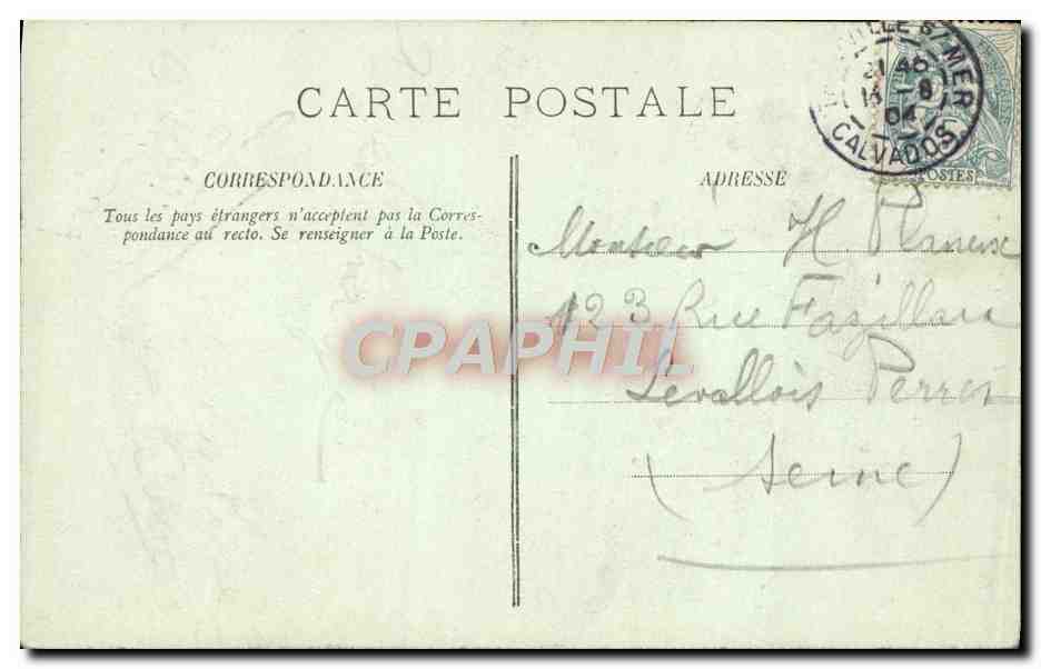 CPA Trouville Les Jetees Bateau — Verso