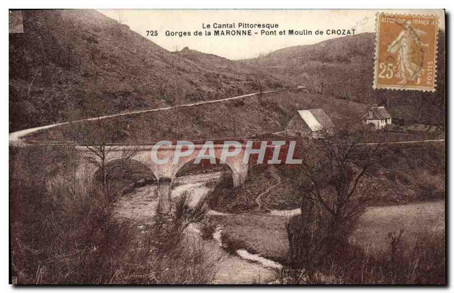 CPA Gorges de la Maronne Pont et Moulin de Crozat