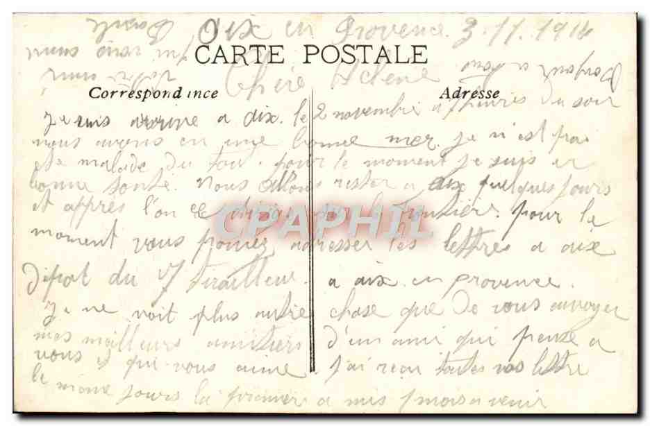 Aix-en-Provence — Caserne Miollis — Cour Intérieure — Collection C Martinet — Verso