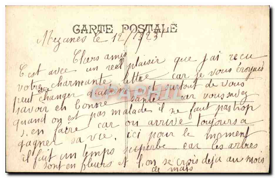 CPA Marseille Chateau d'If Bateau Voilier — Rückseite