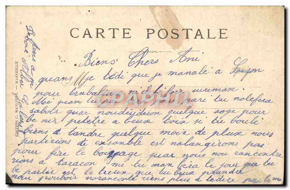 CPA Marseille L'Ascenseur et Notre Dame De La Garde — Rückseite
