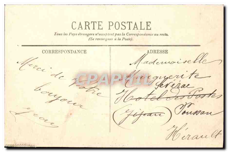 CPA Marseille Ensemble du Palais de Longchamp — Verso