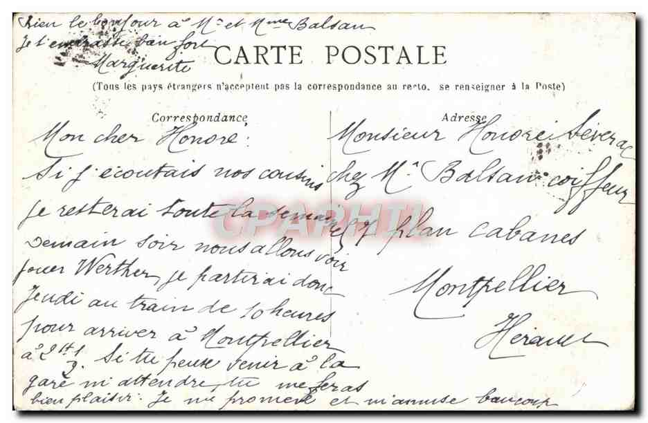 MARSEILLE — Victor Gélu — éditeur non visible, n° de série non lisible — Rückseite
