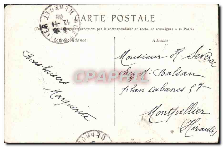 CPA Marseille Pont De La Fausse Monnaie — Rückseite