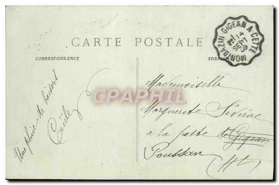 CPA Marseille Le Palais De Justice — Rückseite