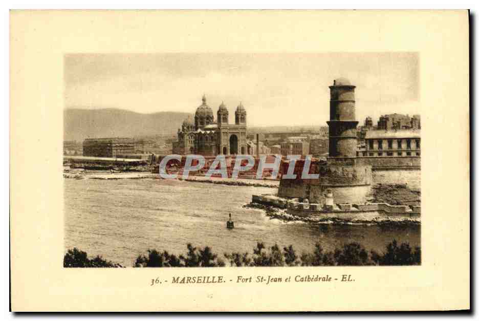 CPA Marseille Fort St Jean Et Cathedrale