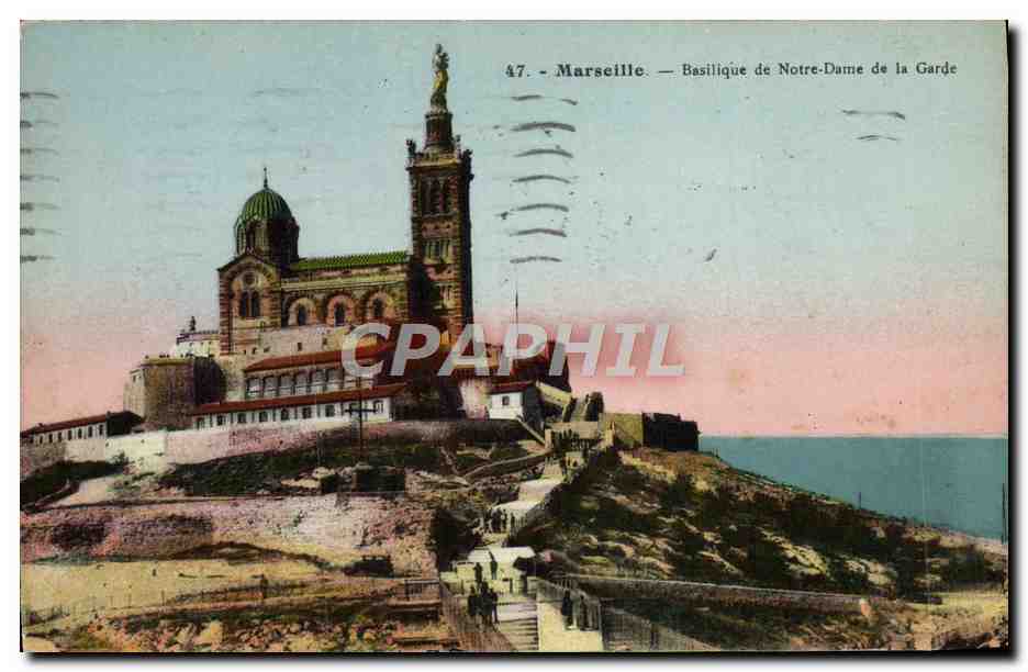 CPA Marseille Basilique De Notre Dame De La Garde