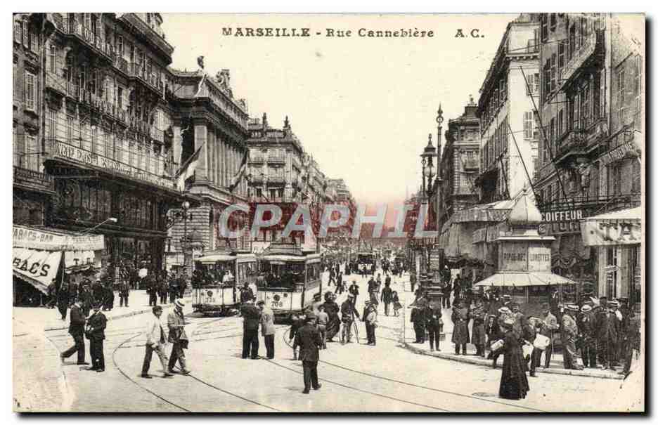 CPA Marseille Rue Cannebiere Tramway