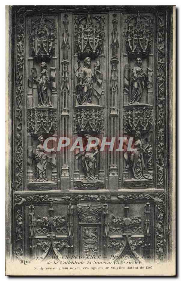 Aix-en-Provence — Détails de la Porte St-Sauveur (XVe siècle) — Éditeur E.D. n° 2496