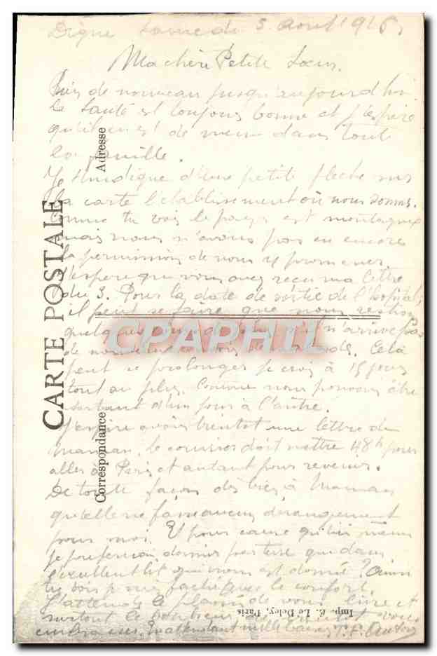 Digne — Vue Générale — La Barre des Dourbes — Le Pic de Couars et le Cheval Blanc — E.P.D. — Back
