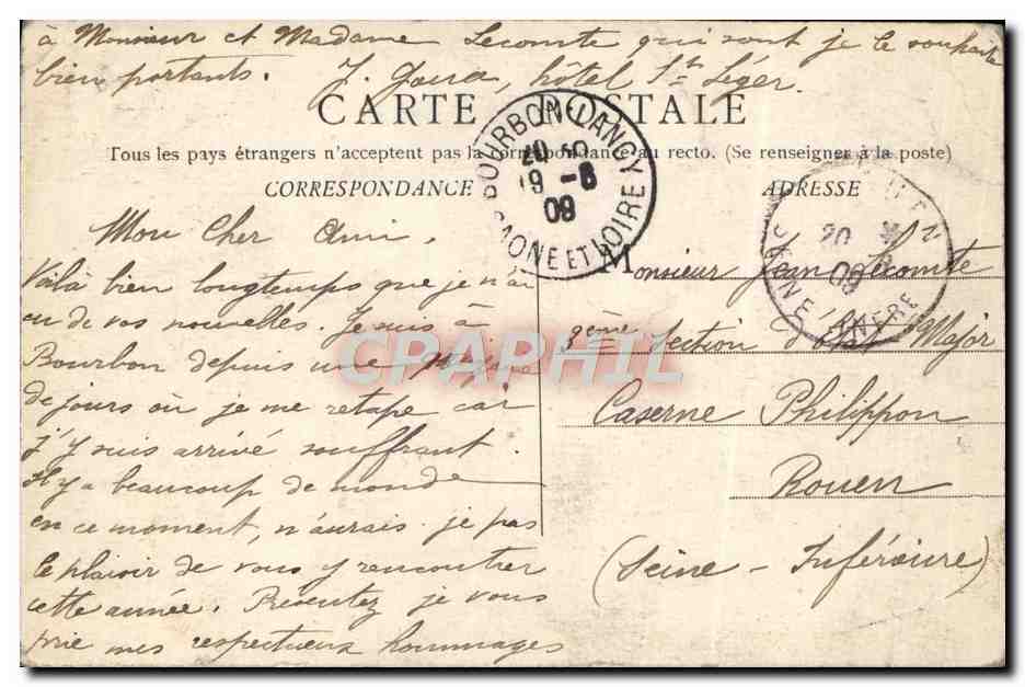 CPA Bourbonnaise Folklore Femme — Verso