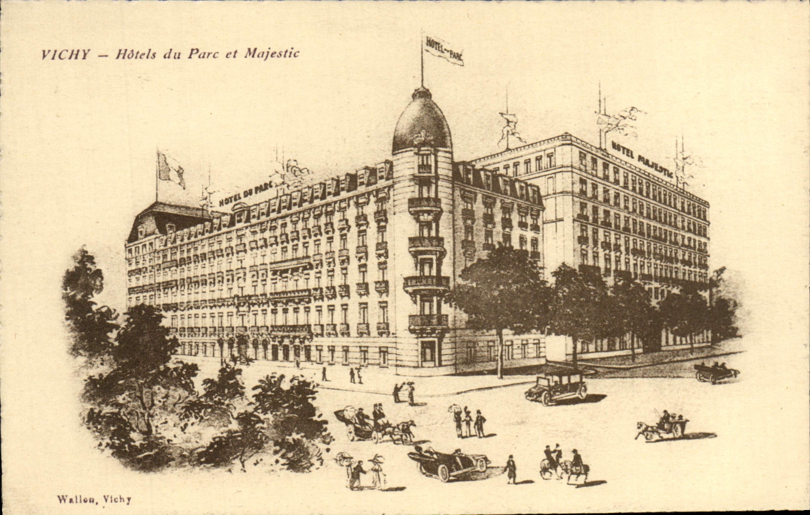CPA Vichy Hotels Du Parc Et Majestic
