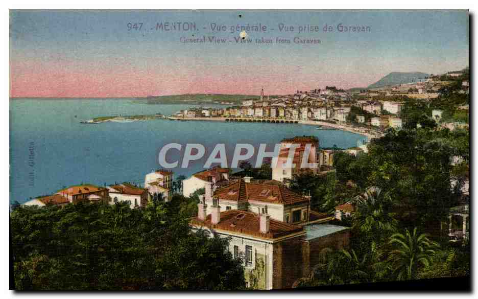 CPA Menton Vue Generale Vue Prise De Garavan