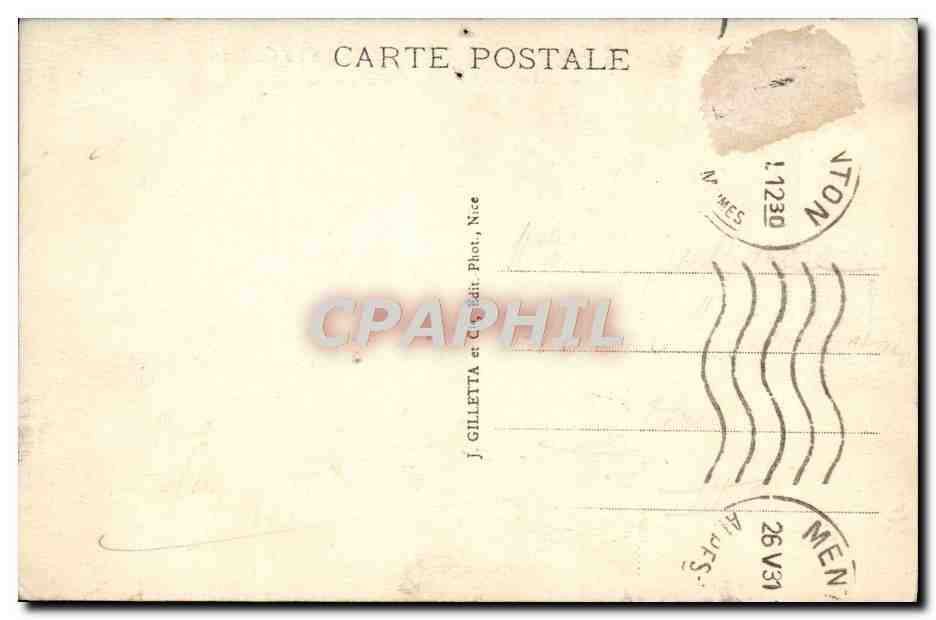 CPA Menton Vue Generale Vue Prise De Garavan — Rückseite