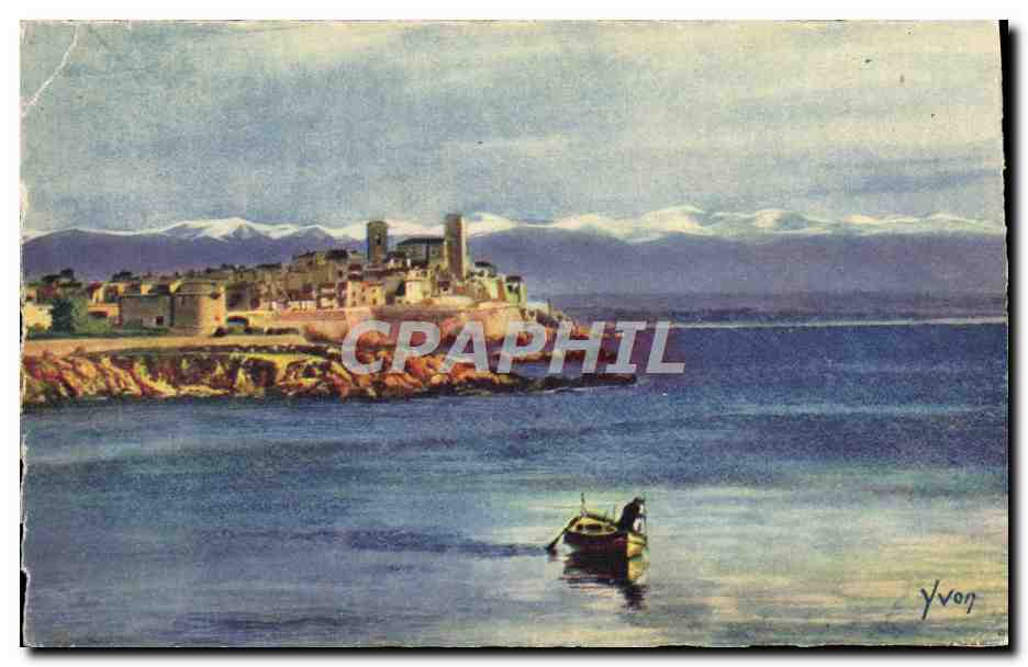CPA La Douce France Cote D'Azur Antibes Le Fort Carre Et La Chaine Des Alpes