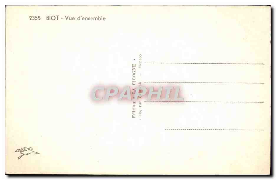 CPM Biot Vue d'Ensemble — Rückseite