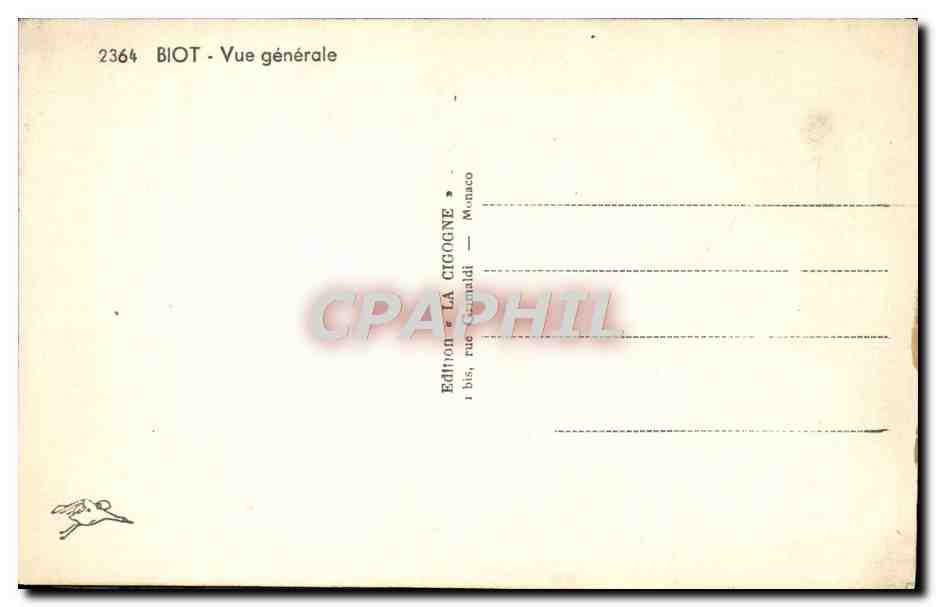CPM Biot Vue Generale — Rückseite