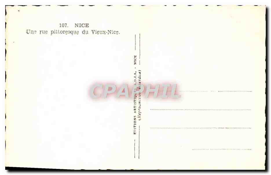 CPM Nice Une Rue Pittoresque Du Vieux Nice Folklore Femmes — Rückseite