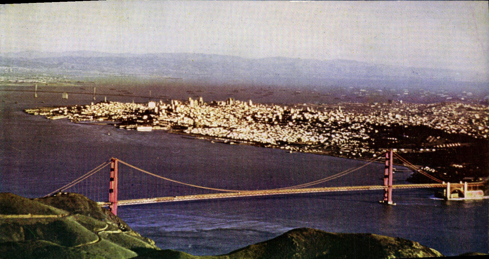 CPM Aerial View Of Golden Gate Bridge This Record Breaking Span Over The Gateway To San Francisco Harbor Is An