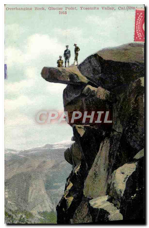 CPA Overhanginh Rock Glacier Point Yosemite Valley Cal