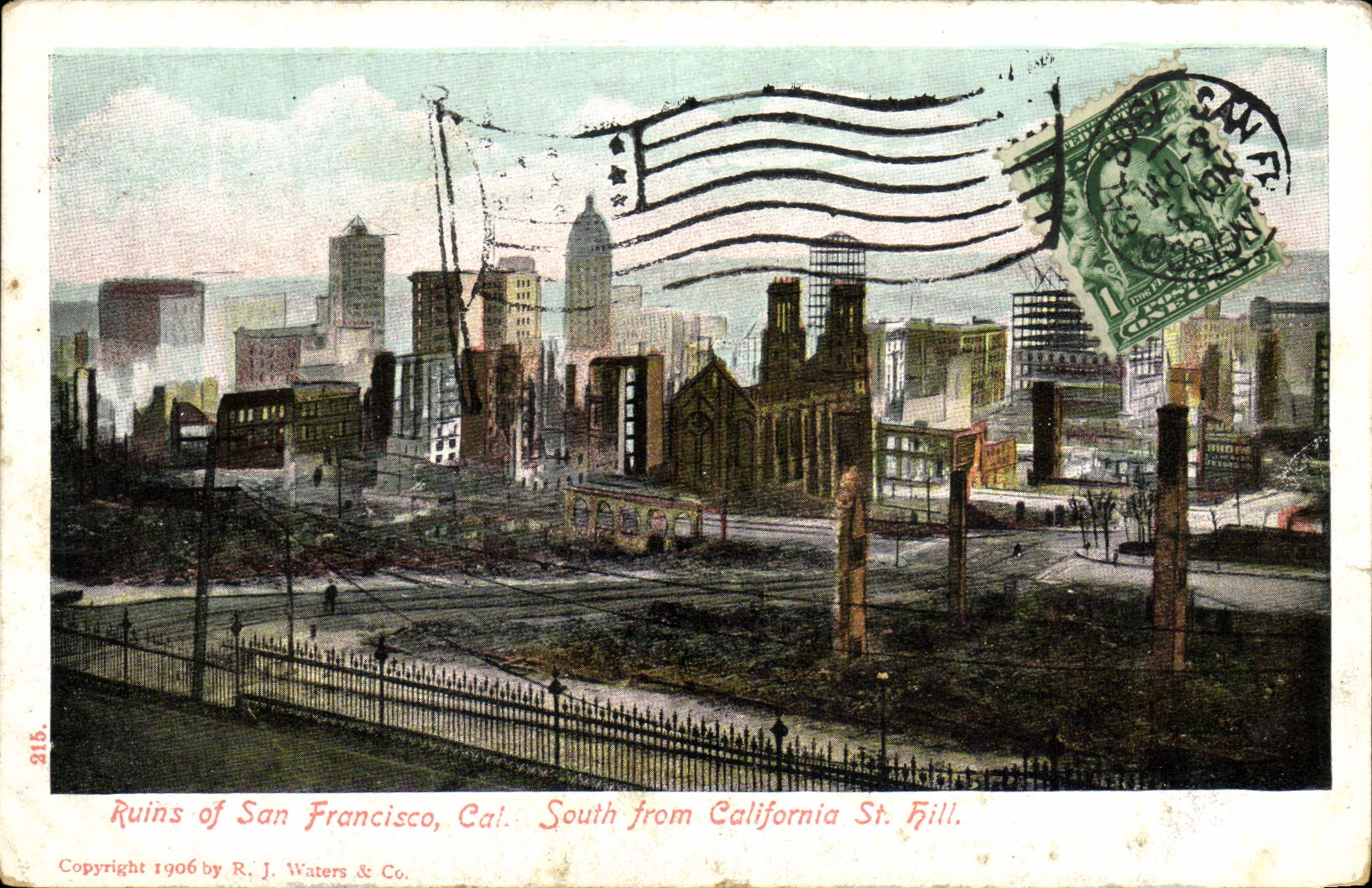 CPA Ruins Of San Francisco Cal South From California St Hill