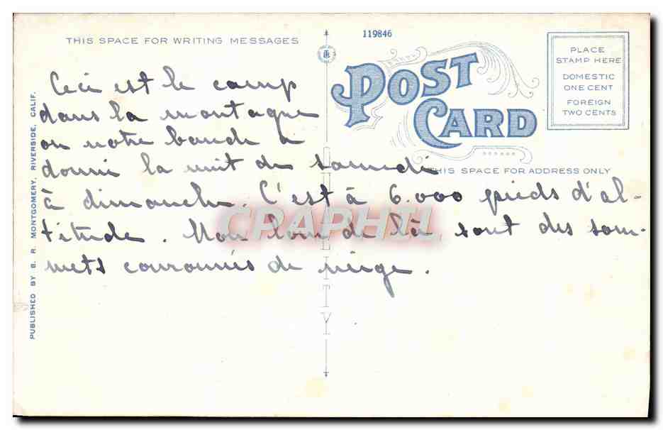 CPA Portion Of Tauquitz Lodge And Grounds Keen Camp San Jacinto Mts California — Rückseite