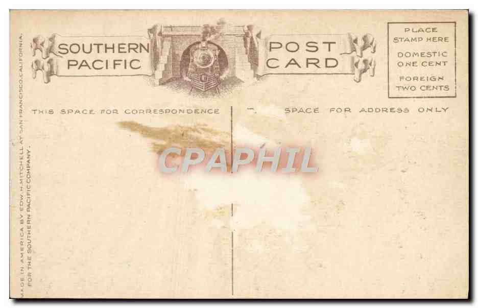 CPA A California Orange Grove Road Of A Thousand Wonders Southern Pacific Co — Rückseite