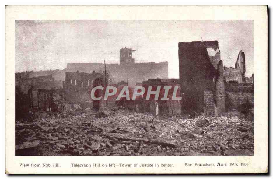 CPA Telegraph Hill On Left Tower Of Justice In Center San Francisco 1906