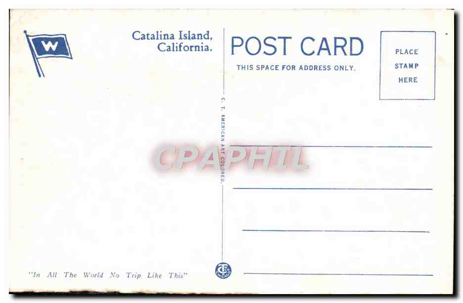 CPA Hotel St Catherine Avalon Catalina Island California — Rückseite