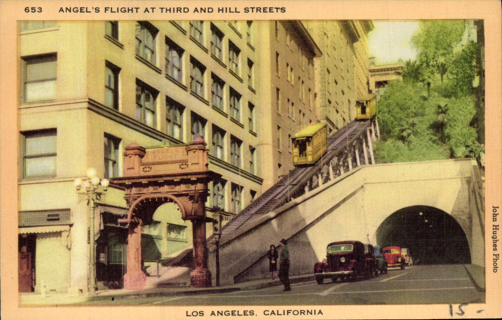 CPA Angel's Flight At Third Hill Streets Los Angeles California