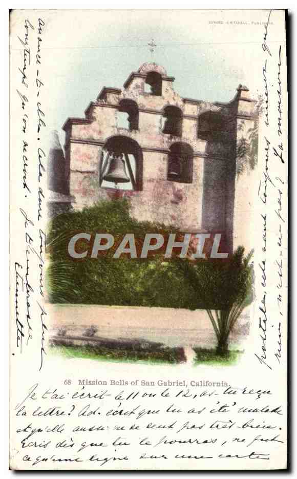 CPA Mission Bells Of San Gabriel California