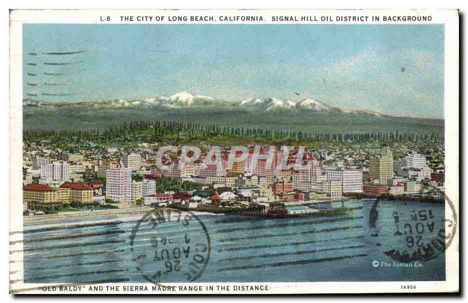 CPA The city Of Long Beach California Signal Hill Oil District In Background